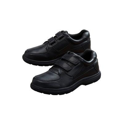 Extra Wide Width Men's Double Adjustable Strap Comfort Walking Shoe by KingSize in Black (Size 15 EW)