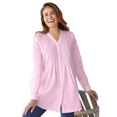 Plus Size Women's Perfect Pintuck Tunic by Woman Within in Pink (Size 22/24)