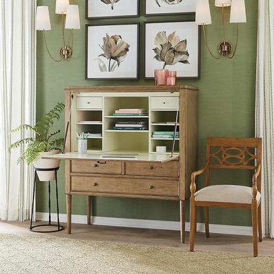 Christine Secretary Desk - High Sheen White/Fog Interior - Ballard Designs