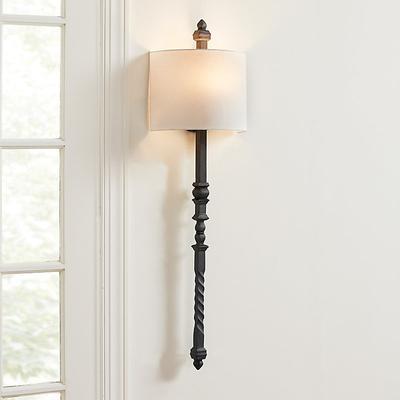 Cartegena 1-Light Sconce - Textured Iron - Ballard Designs