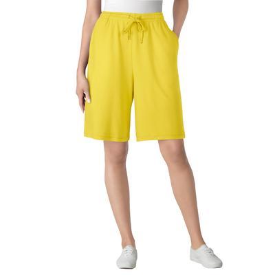 Plus Size Women's Sport Knit Short by Woman Within in Primrose Yellow (Size 4X)