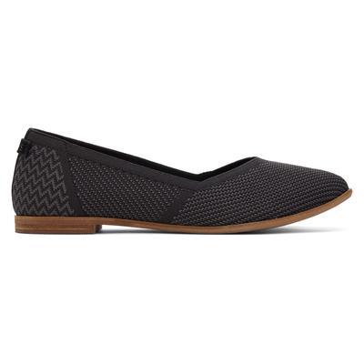 TOMS Women's Black Repreve Knit Jutti Neat Eco Flat Shoes, Size 9.5