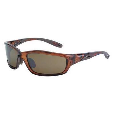 CROSSFIRE 2117 Safety Glasses, Brown Scratch-Resistant
