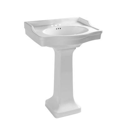 Randolph Morris 24 Inch Pedestal Sink -8 Inch Faucet Drillings - White RMM069-8