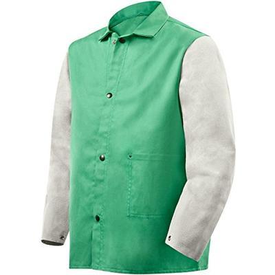Steiner 1230-X 30-Inch Jacket, Weldlite Plus Green Cotton, Gray Cowhide Sleeves, Extra Large